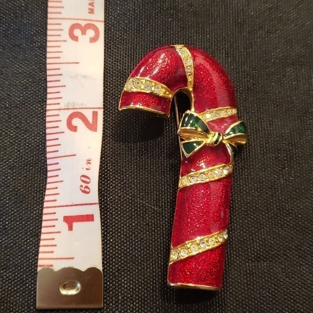 Charter Club enamel candy cane brooch